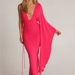 Elegant Pink One-Shoulder Dress